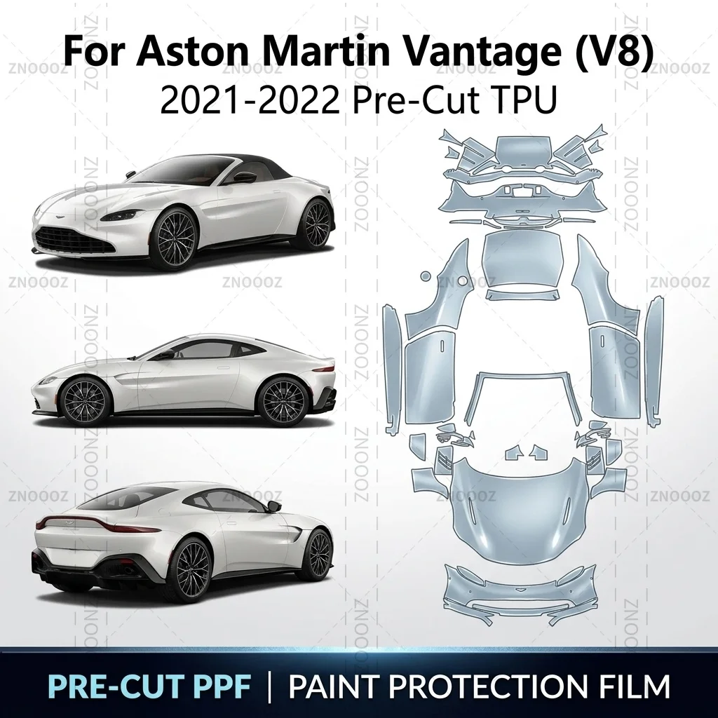 For Aston Martin Vantage (V8) 2021-2022 Pre-Cut TPU PPF Paint Protection Kit Self Full Vehicle Glossy Clear Matte Black