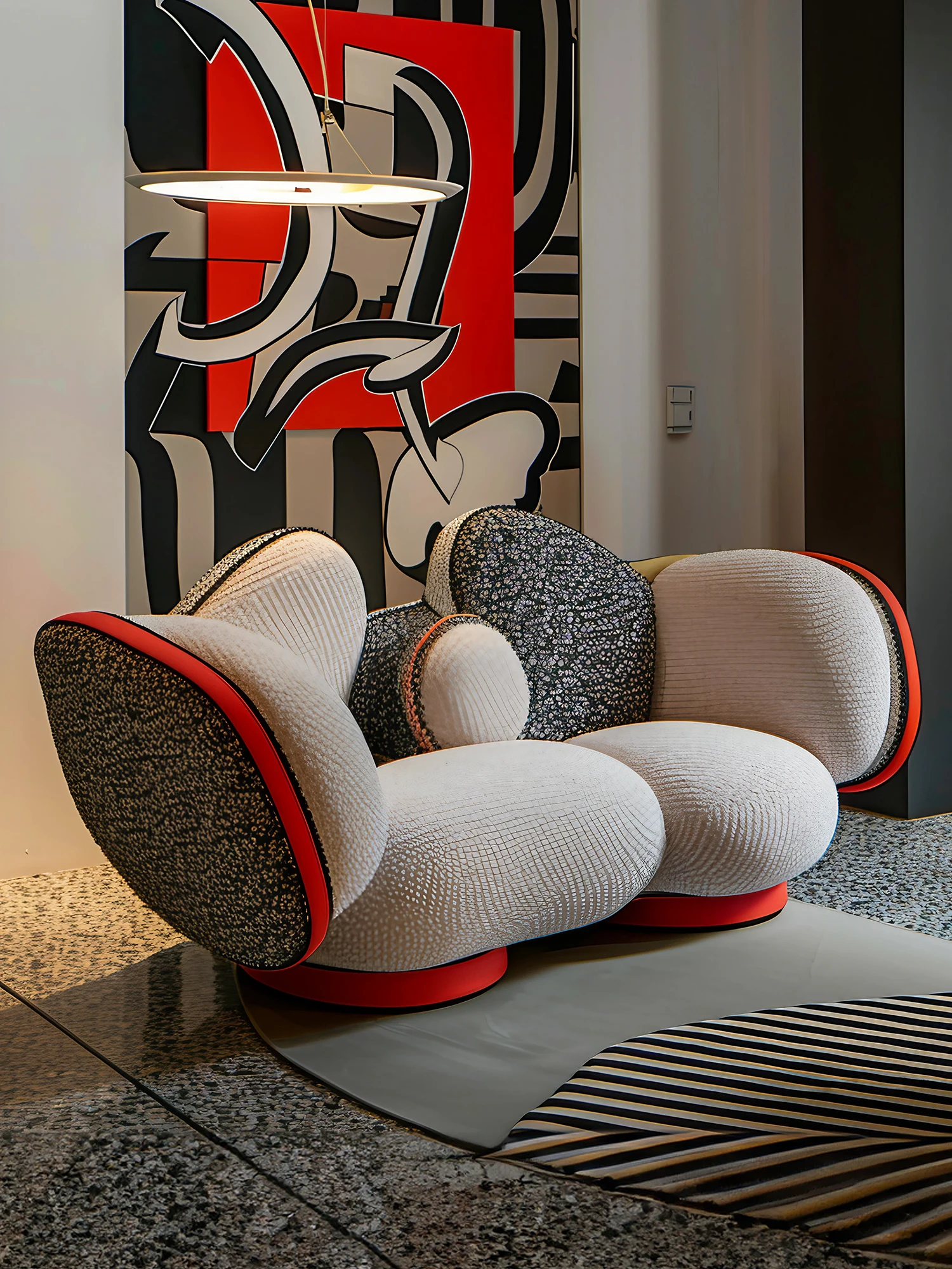Artistic aesthetics creative sofa, modern light luxury living room furniture