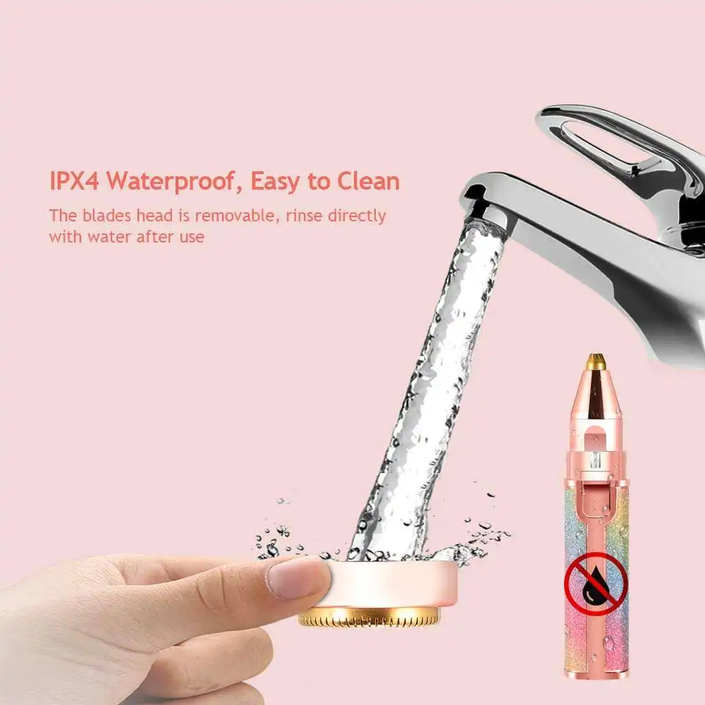 2 In 1 Portable Rechargeable Electric Epilator Facial Hair Removal Eyebrow Shaver Face Lips Painless Facial Razor Shave Shaver