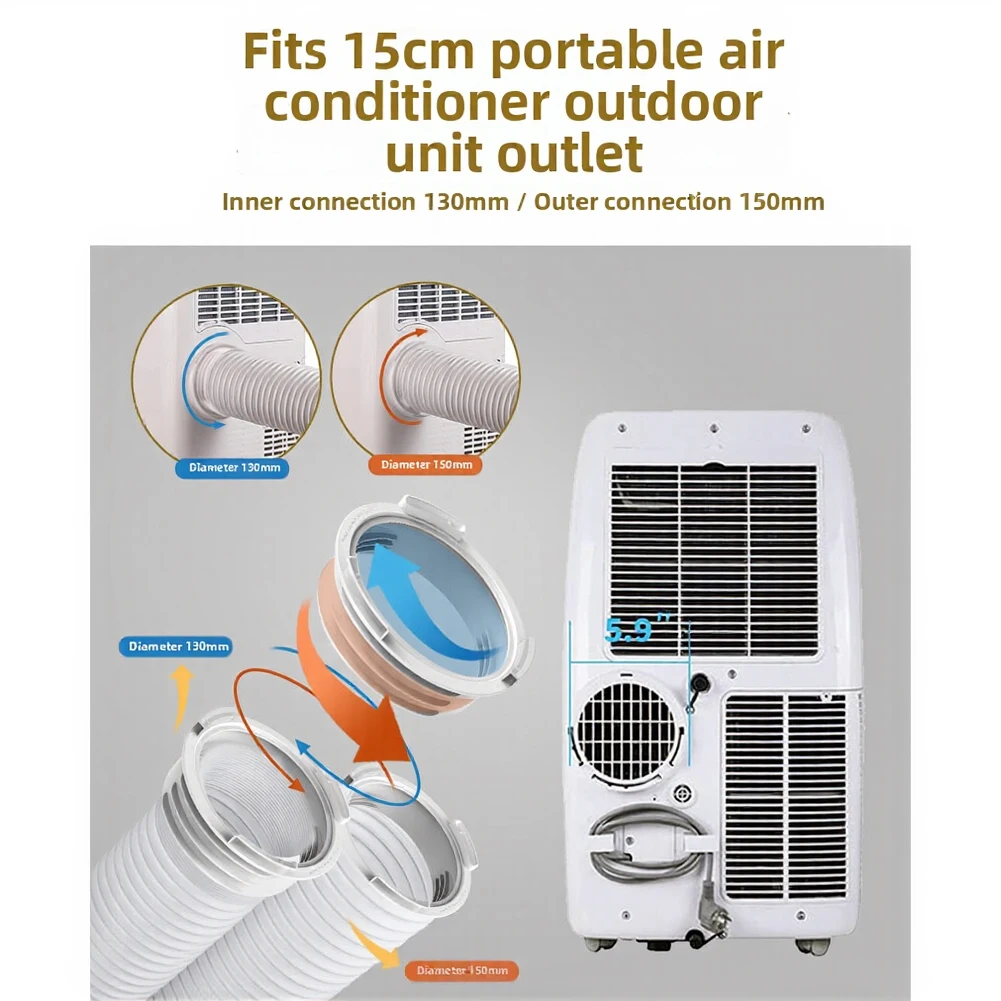 130/150CM Portable Air Conditioner Round Interface Exhaust Pipe Connector Air Conditioning Baffle Accessories