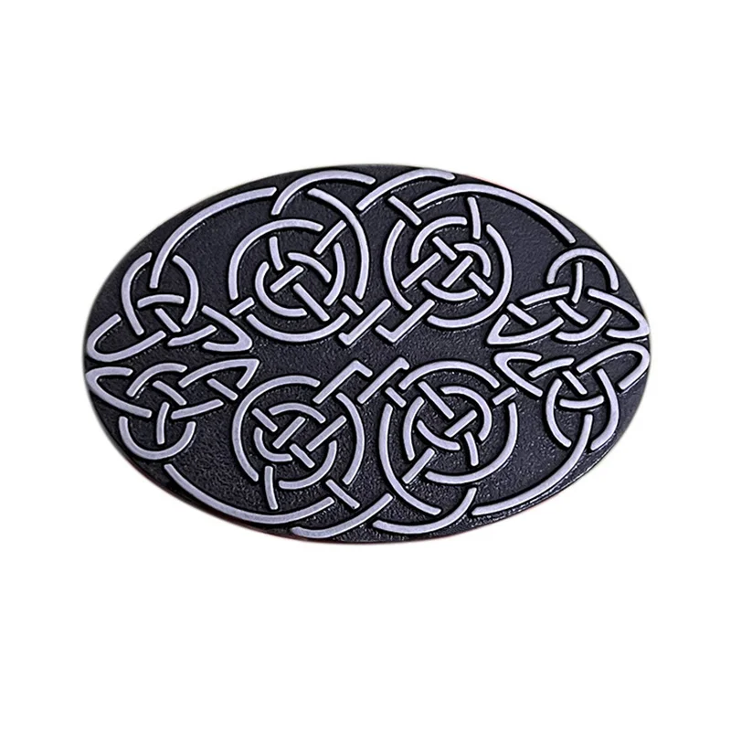 Zinc alloy Celtic-style leather belt buckle for Western jeans
