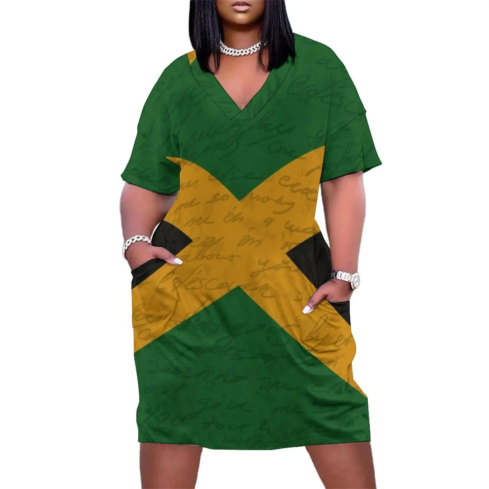 Vintage flag - Jamaica Loose Pocket Dress prom clothes clothing women summer 2025 women's summer jumpsuit cute dress