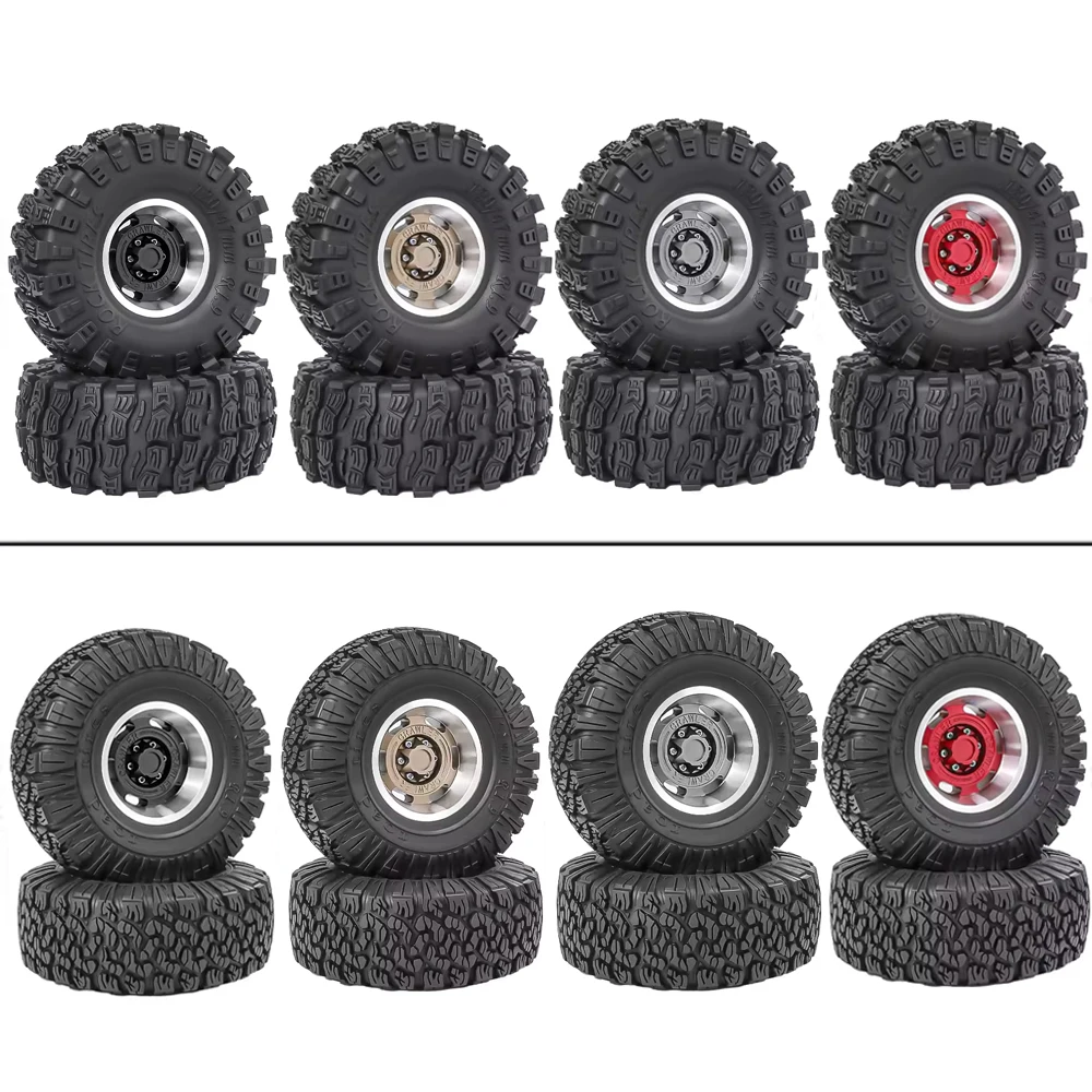 1.9 Inch 120mm Rubber Tires+metal Wheel Hub For 1/10 Rc Crawler Car Traxxas Trx4 Trx6 Axial Scx10 90046 Redcat Yikong Rc4wd Rgt