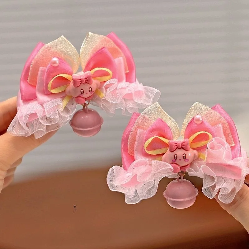 

1/5PCS New Adorable Kirby Star Hair Clips with Bow Ribbon Pair Charming Kirby Lolita Hair Accessories Children's Top Hair Clips