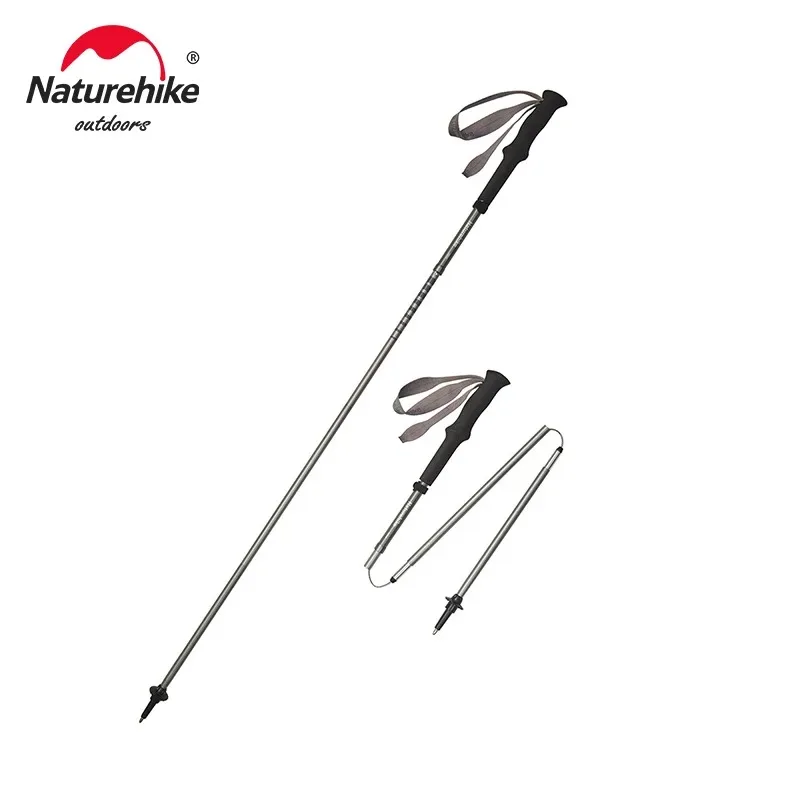 Naturehike 네이처하이크 알루미늄 합금 4 섹션 접이식 하이킹 스틱 야외 하이킹 스틱 전문 초경량 하이킹 스틱