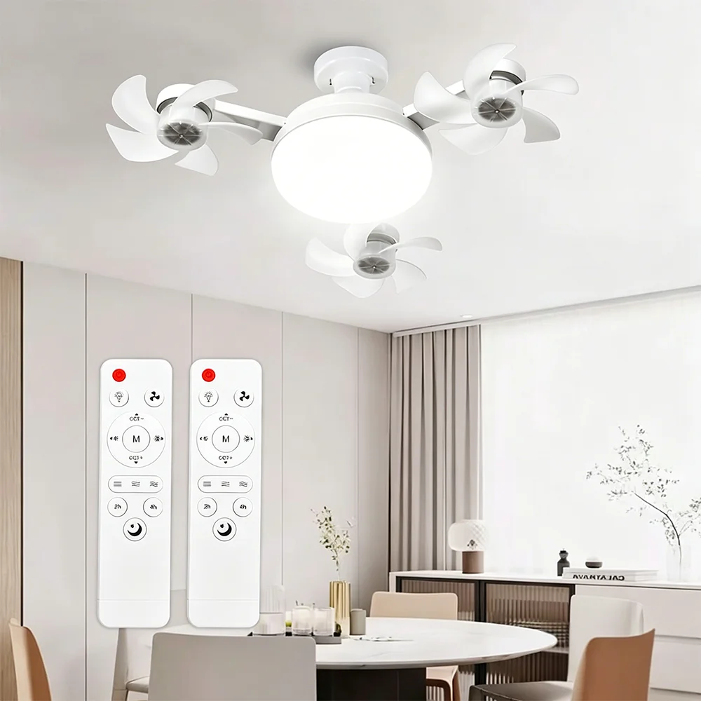 Socket Fan Light with Remote Light Bulb Fan with Dimmable LED, 3-Speed Easy Install for Bedroom, Kitchen, Working Space