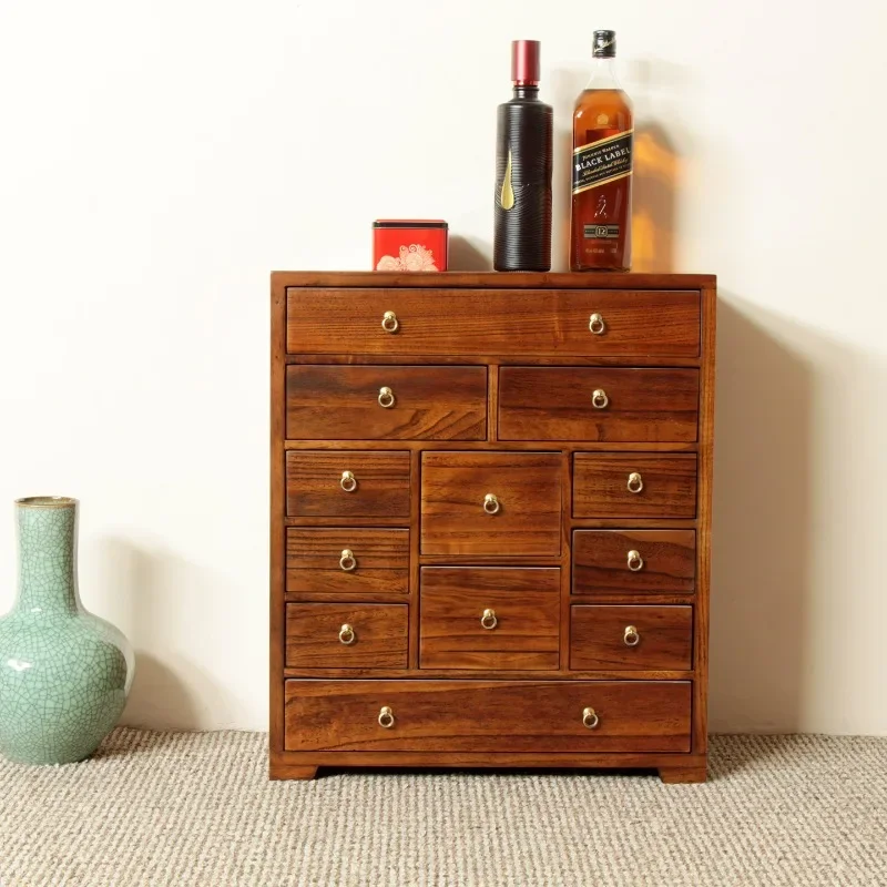 Solid wood traditional Chinese medicine cabinet traditional Chinese and Western medicine household small medicine cabinet