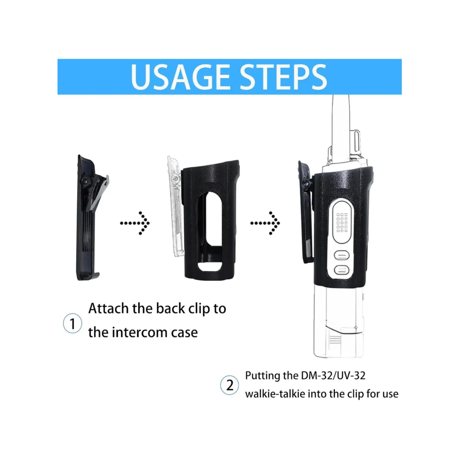 Кобура с зажимом для ремня рации UV-32/DM-32 |   Прочный пластиковый сменный аксессуар для радиодержателя |   2 шт.