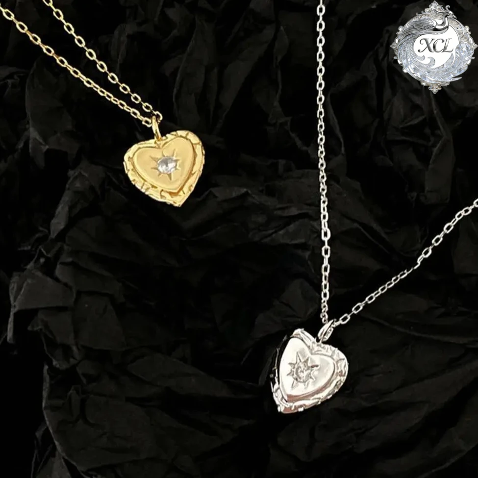 

XCL стерлингового серебра 925 пробы сердце любовь колье ожерелье короткая цепочка на ключицы кулон ожерелье для женщин модные оптовые подарочные ювелирные изделия