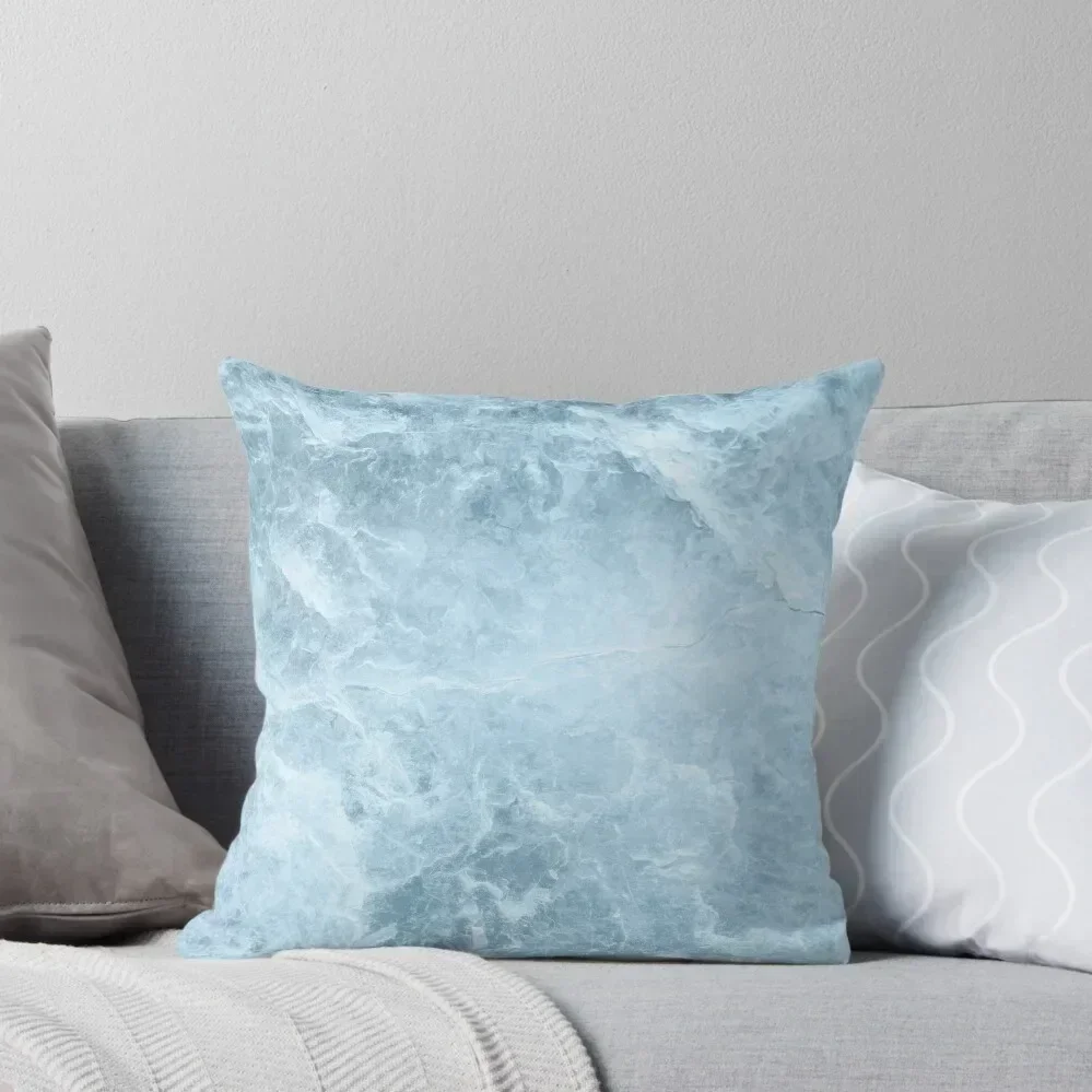 Enigmatic Light Blue Marble #1 #decor #art Throw Pillow Pillowcases Bed Cushions Christmas Covers For Cushions pillow