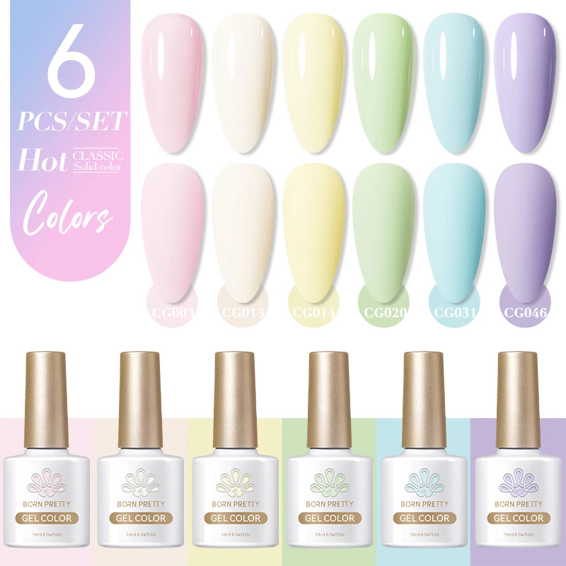 BORN PRETTY – ensemble de vernis à ongles Gel néon, 6 pièces, couleur magnifique d'été, Kit UV semi-permanent à tremper, tout pour la décoration de manucure, 10ml