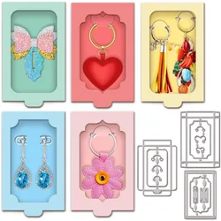 3D Earring Display Cards Box Cutting Dies for Card Making Necklace Keychain Card Metal Die Cuts Cutting Dies Template DIY