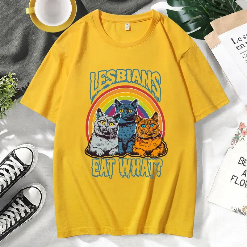 Lesbian Retro Aesthetic T-shirt Fun short sleeve T-shirt Summer Fashion casual 100% cotton T Loose breathable T-shirt