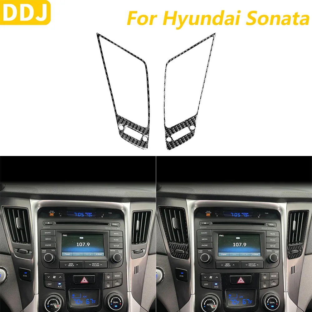 

For Hyundai Sonata 2011-2014 Carbon Fiber Center Air Conditioning Vent Knob Panel Cover Trim Car Accessories Decoration Sticker