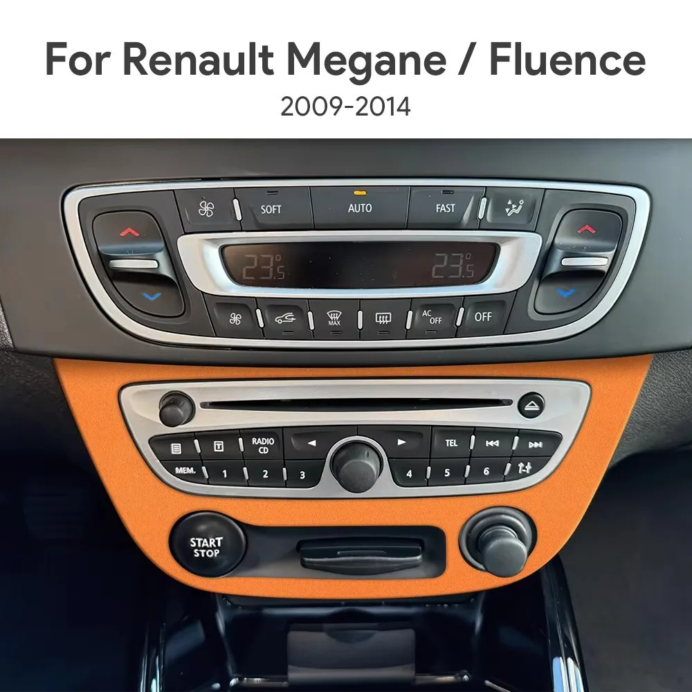 For Renault Fluence Megane 3 RS 2009 2010 2011 2012 2013 2014 Top Suede Trim LHD RHD Sticker Car Central Switch Frame