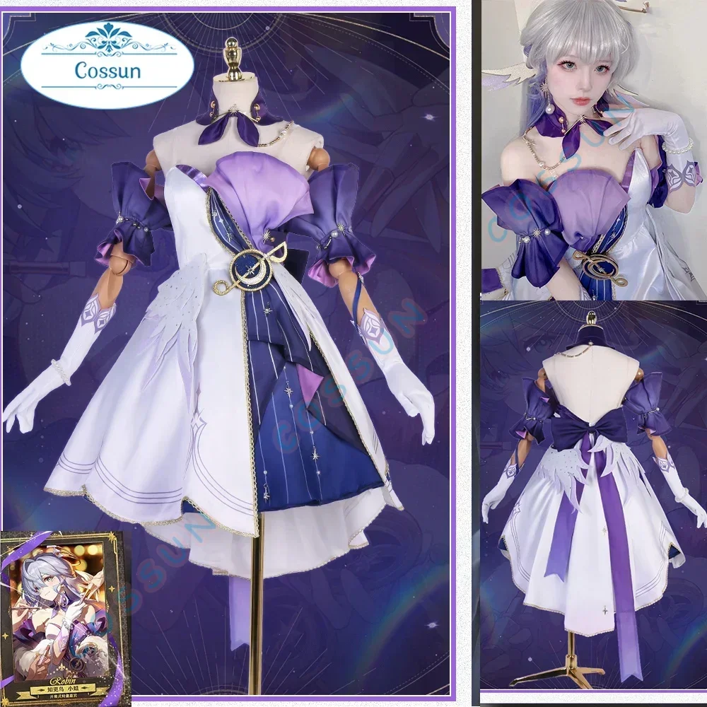 

Honkai: Star Rail Robin Cosplay Costume Halloween Game Suit Women Lovely Dress Role Play Earring Gloves Accessories
