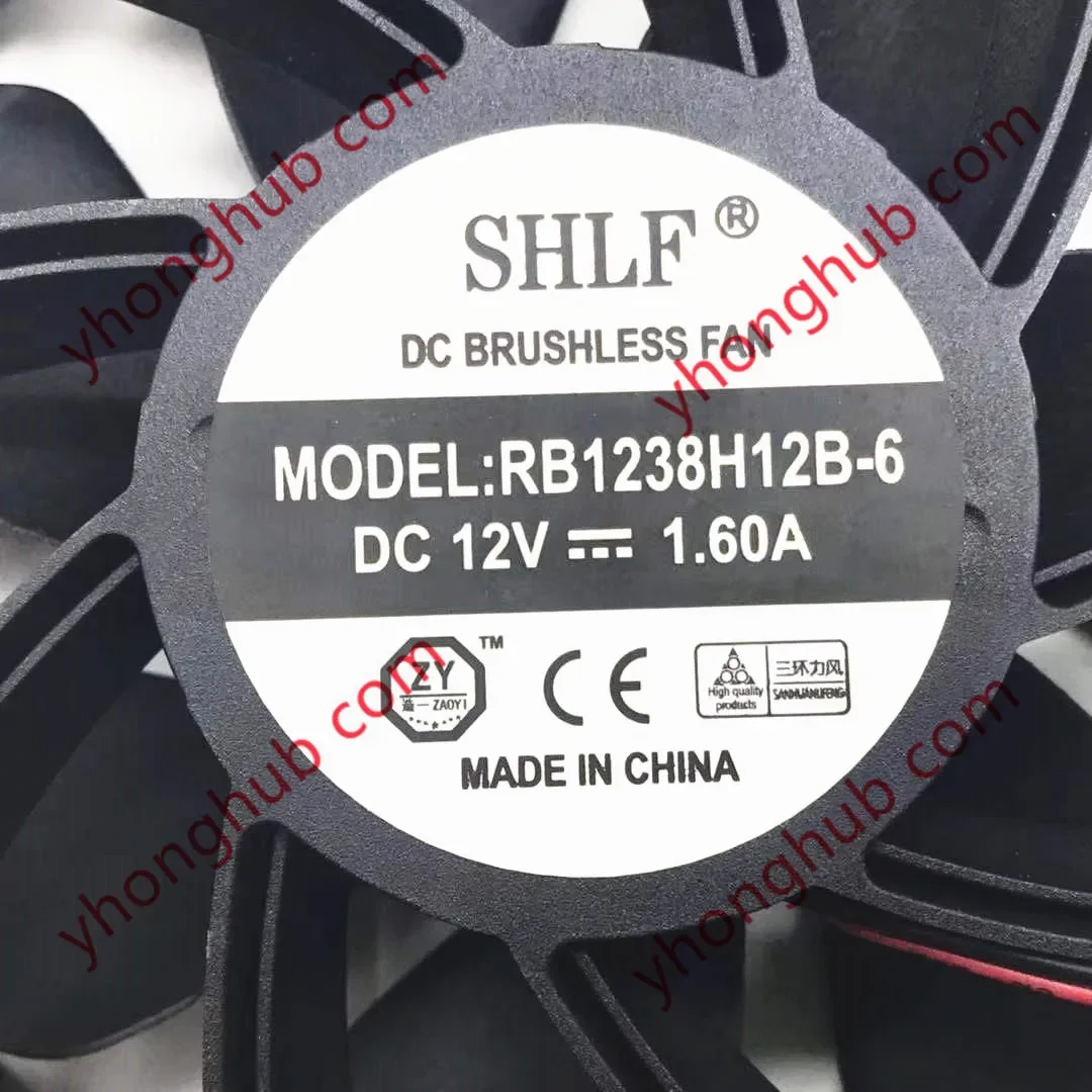 SHLF RB1238H12B-6 DC 12V 1.60A 120x120x38mm 2-Wire Server Cooling Fan