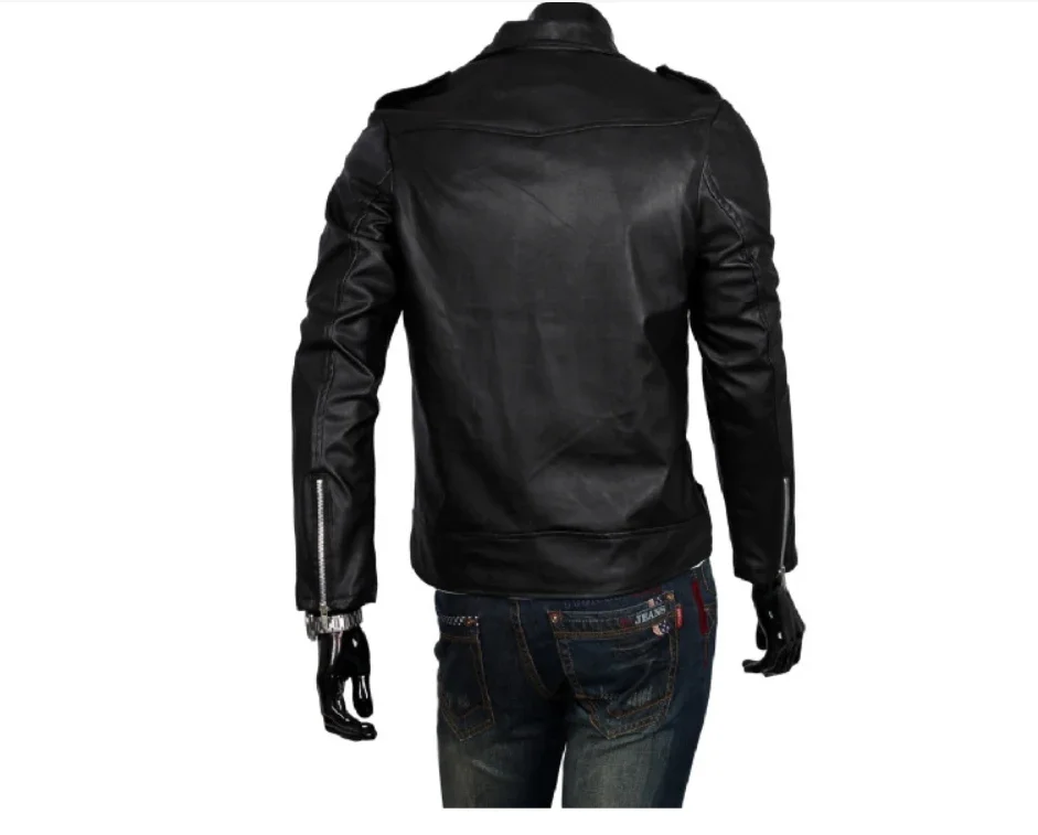 Mens Spring Autumn New Leather Jackets Men Korean Casual Slim Motorcycle PU Leather Coats Street Hip Hop Punk Zipper Outwear 4XL