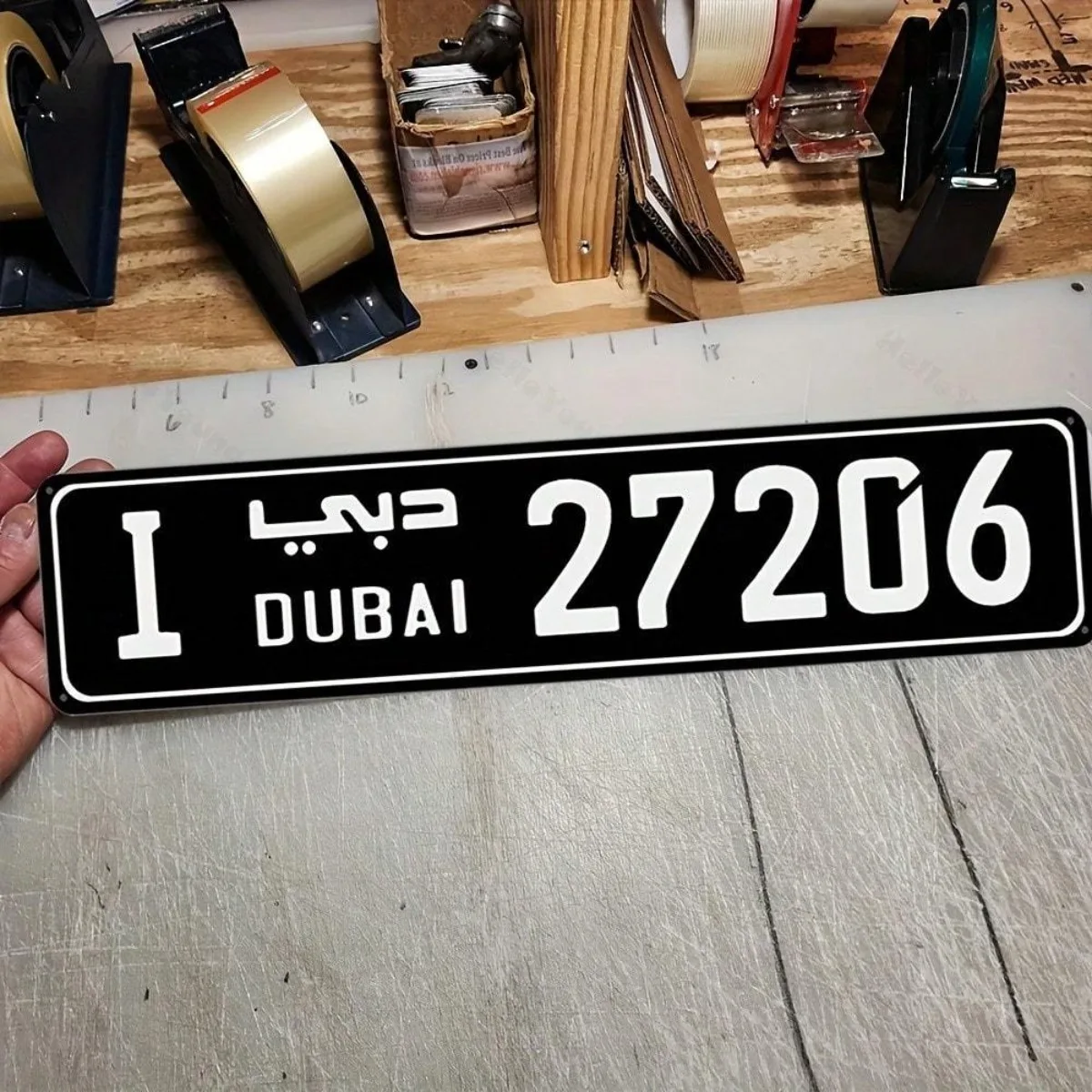 CIFBUY 1-teiliges Luxus-Schild mit Gravur aus Aluminium in Dubai-Thema: Rostfreies Dekor- und Geschenkset für Zuhause