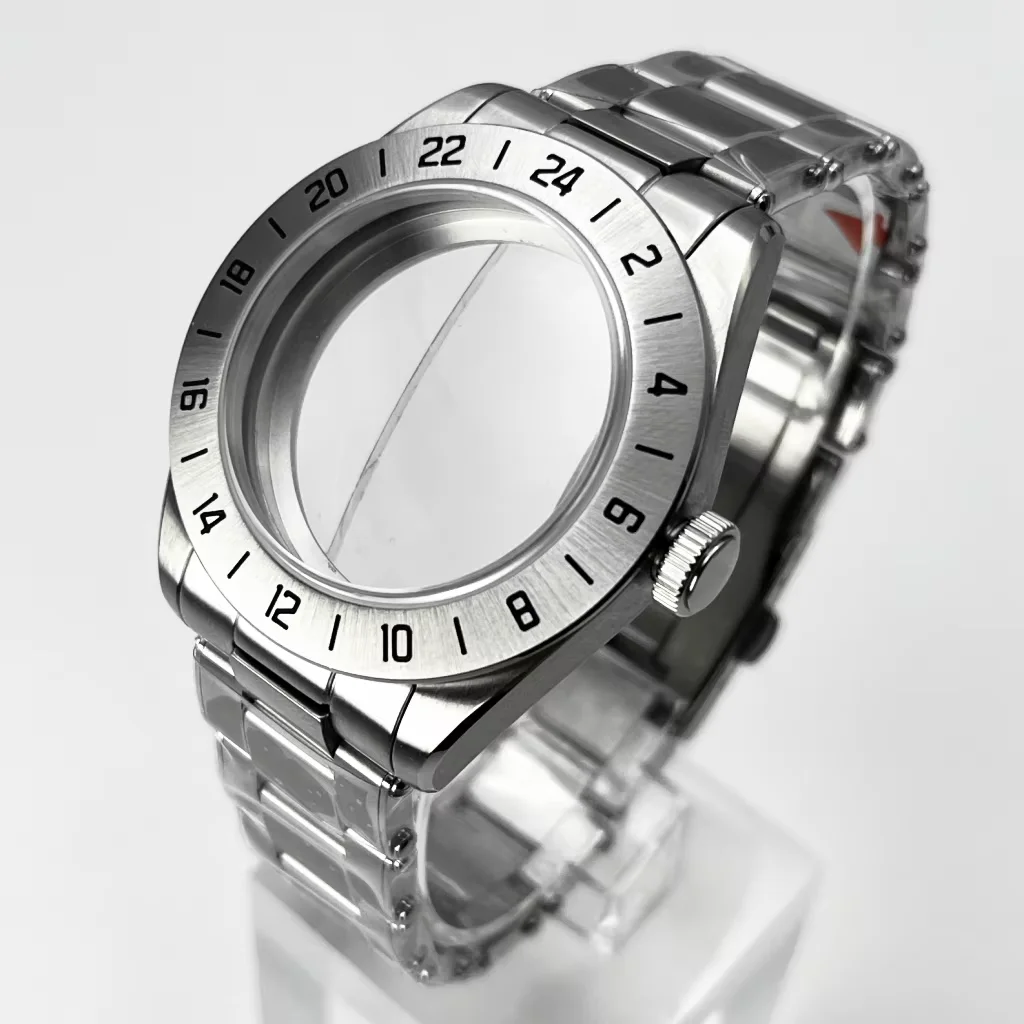 

39mm Silver Watch Case Sapphire Glass Stainless Steel Bracelet Fit NH34 NH35 NH36 ETA2824 PT5000 Automatic Movement Parts