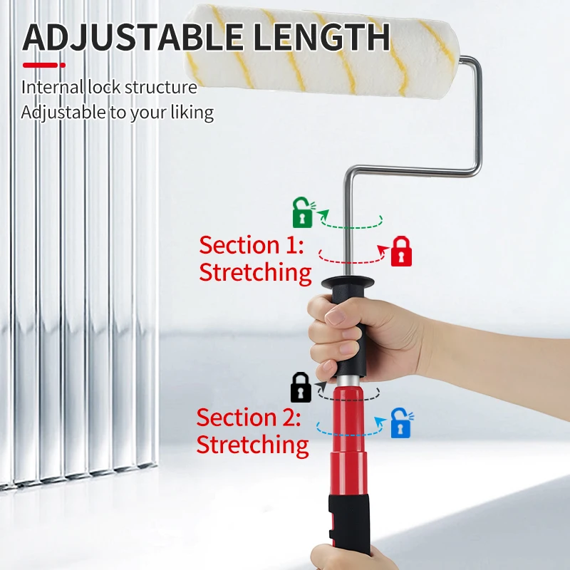 Extendable 9 Inch Roller for High Position Wall and Ceiling Painting Adjustable Long Reach Tool
