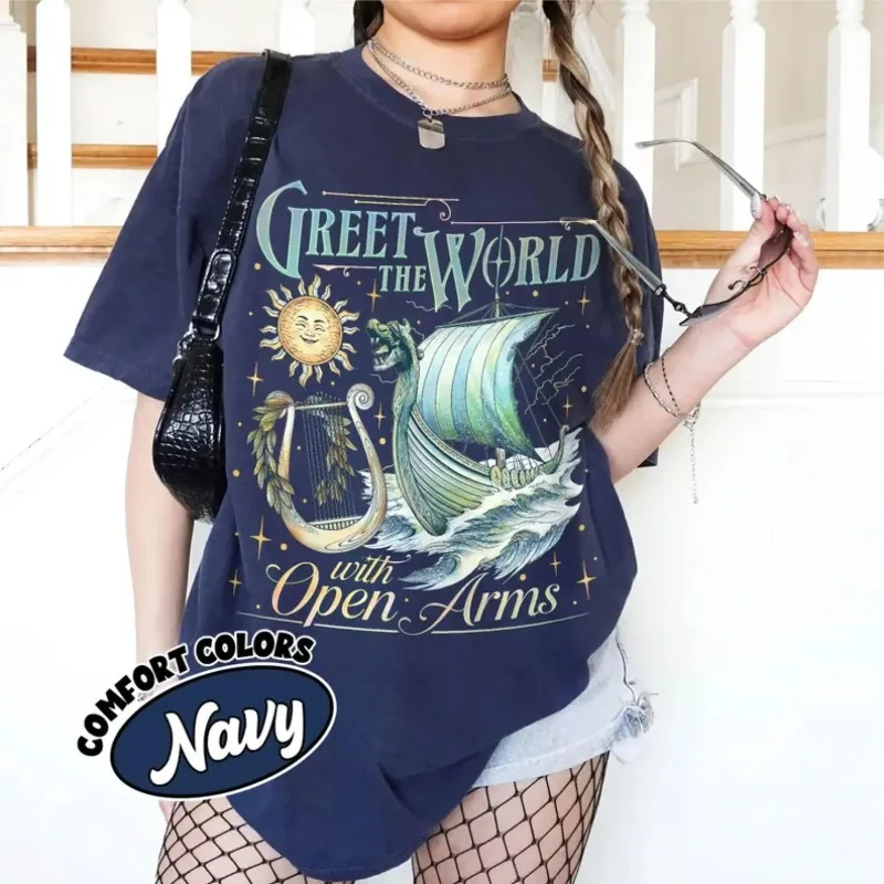 Greet the World With Open Arms Shirt, Penelope Odyssey Calypso Orpheus Siren T-shirt, Bookish Gift for Epic Lovers