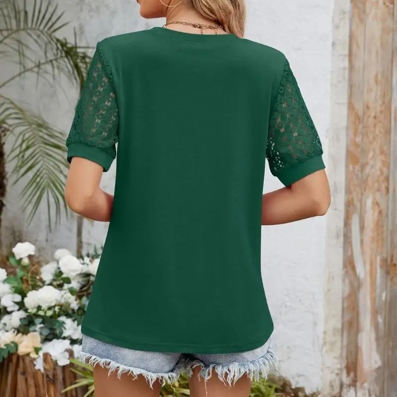 77HE Going Out for Women V-Neck Button Front Peplum Blouse Short Sleeve Tiered Ruffle Hem Casual Loose Fit Shirt