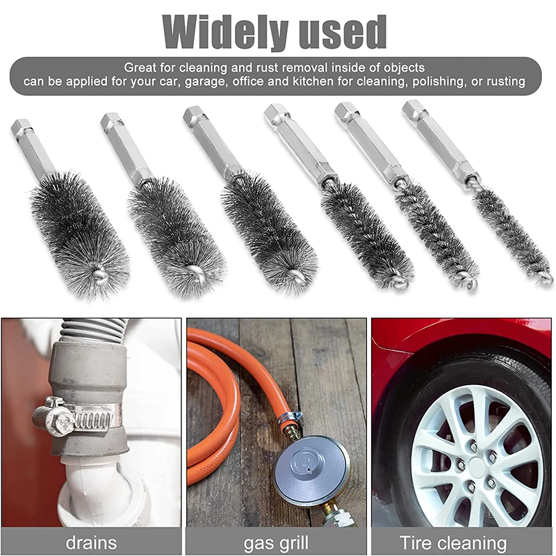 Stainless Steel Drilling Brush Twisted Wire Stainless Steel Cleaning Brushes For Electric Drill Impact Tool Cleaning