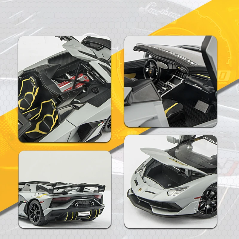 1:24 Aventador SVJ63 Siêu Xe Ô Tô Hợp Kim Diecasts & Đồ Chơi Xe Ô Tô Mô Hình Âm Thanh Và Ánh Sáng Lực Đồ Chơi trẻ Em Quà Tặng