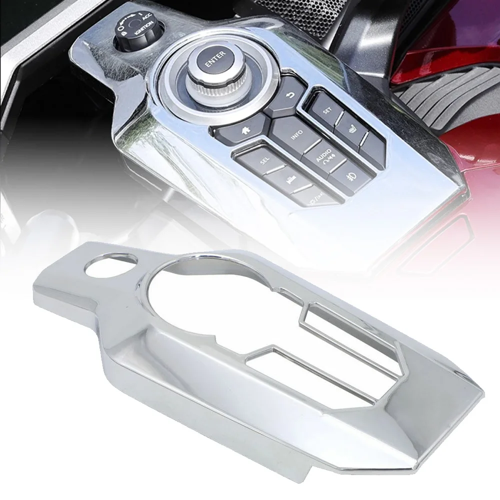 

Chrome ABS Center Console Switch Panel Cover Trim Accessories For Honda Gold Wing GL 1800 Tour DCT GoldWing GL1800 2018-2023