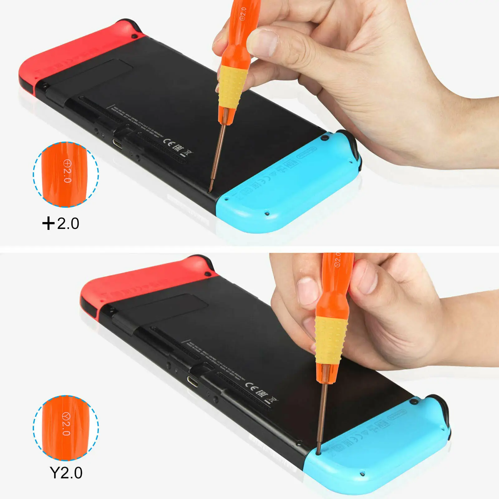 NS 닌텐도 스위치 콘솔 액세서리에 대 한 2Pcs 스크루 드라이버 수리 도구 키트와 2Pcs 마이크로 USB-C 충전 소켓 충전기 포트