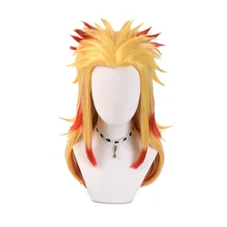 Rengoku Kyoujurou Synthetic Wig Anime Kyoujurou Rengoku Cosplay Wig Kimetsu no Yaiba Gradient Easy To Style Wigs