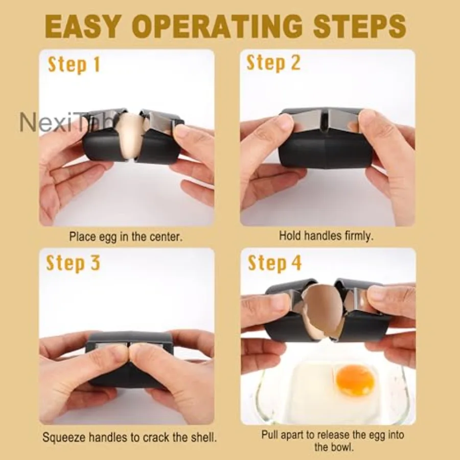 Müheloses Werkzeug zum Entfernen von Eierschalen für Hartgekochte Eier mit integriertem Eigelbtrenner und rissfestem Design, ideal für Kitc