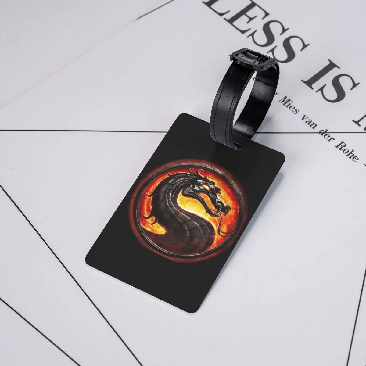 Mortal Kombat label bagasi Logo permainan kustom tag bagasi penutup privasi nama kartu ID