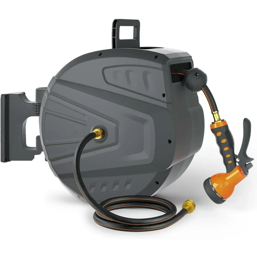 Garden Hose Reel with Retractable Hose 130ft x 1/2