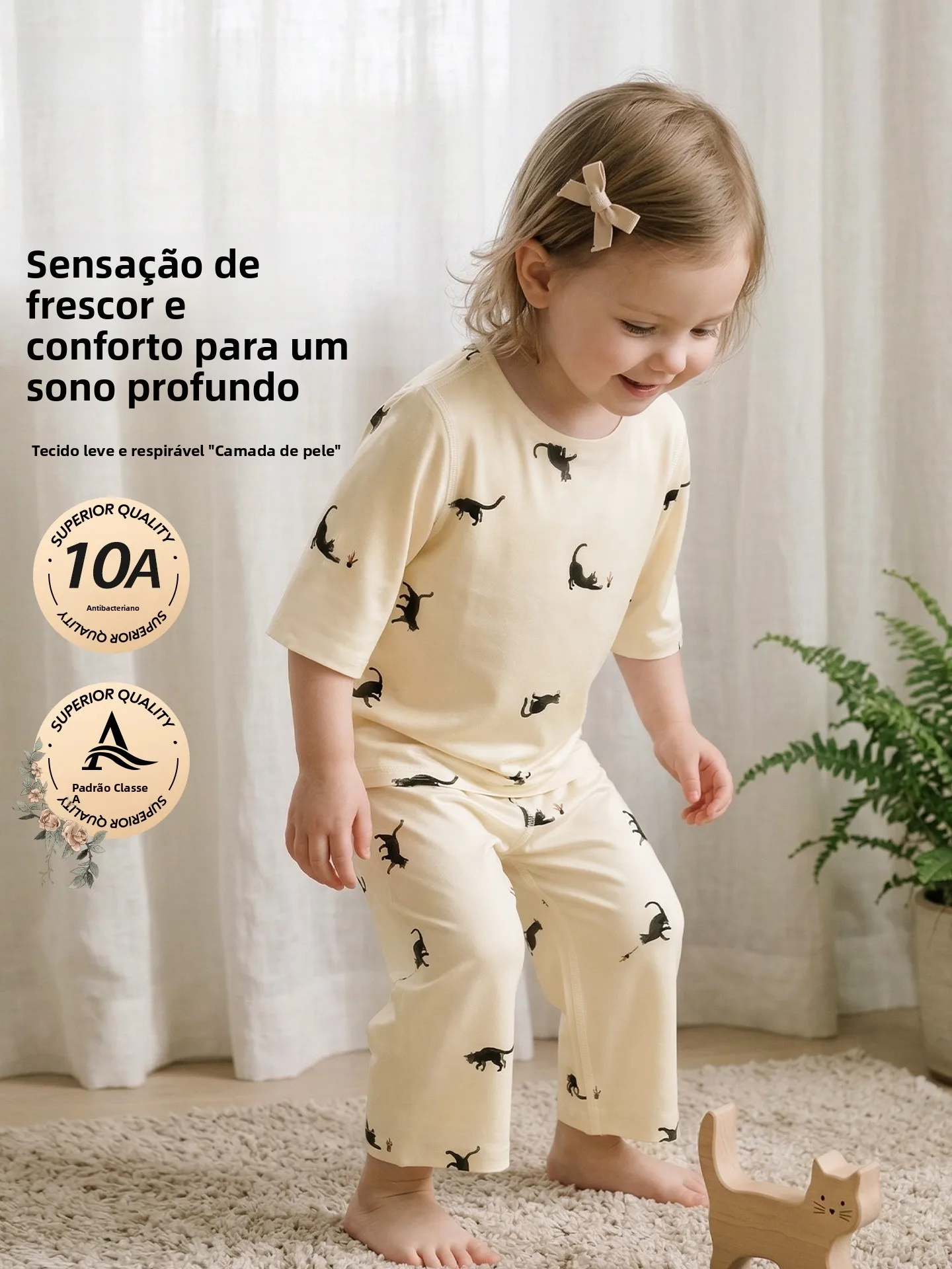 xikati-children's-summer-lightweight-sleepwear-set-air-conditioned-home-clothes-for-boys-and-girls-comfortable-breathable-moi