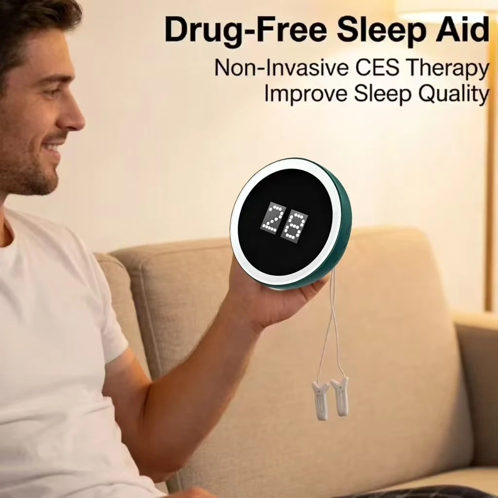 Sleep Aid Machine for Insomnia and Anxiety, CES Ear Clip Electrotherapy Stimulator, Microcurrent Device for Depression Relief