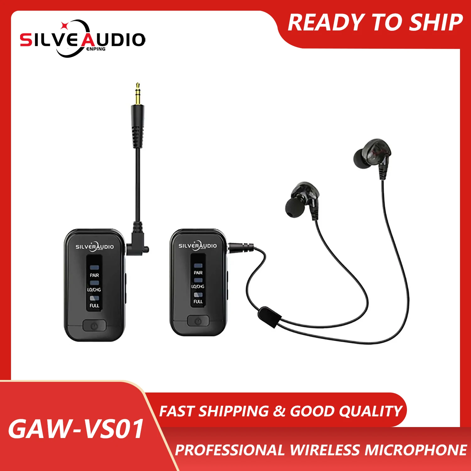 GAW-VS01 Stereo Sound Card Live Wireless Monitoring Headphones, Stage Outdoor Wireless Monitoring Bands, Wireless Ear Back