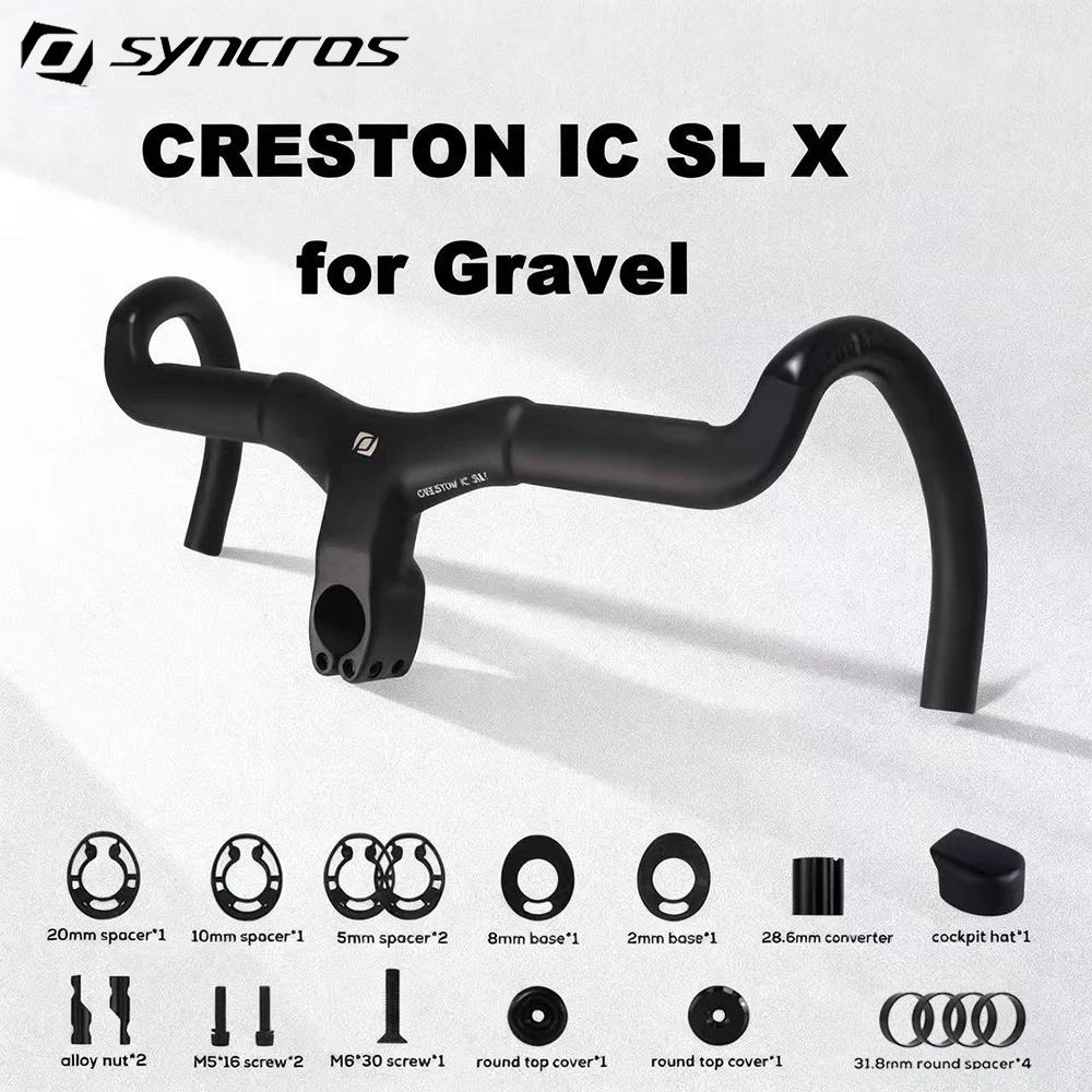 

​ ​ Руль из углеродного гравия, 349 г, сверхлегкий, дорожный стержень из углеродного волокна Syncros T800, zasięg 60 мм для гравия и выносливости ​