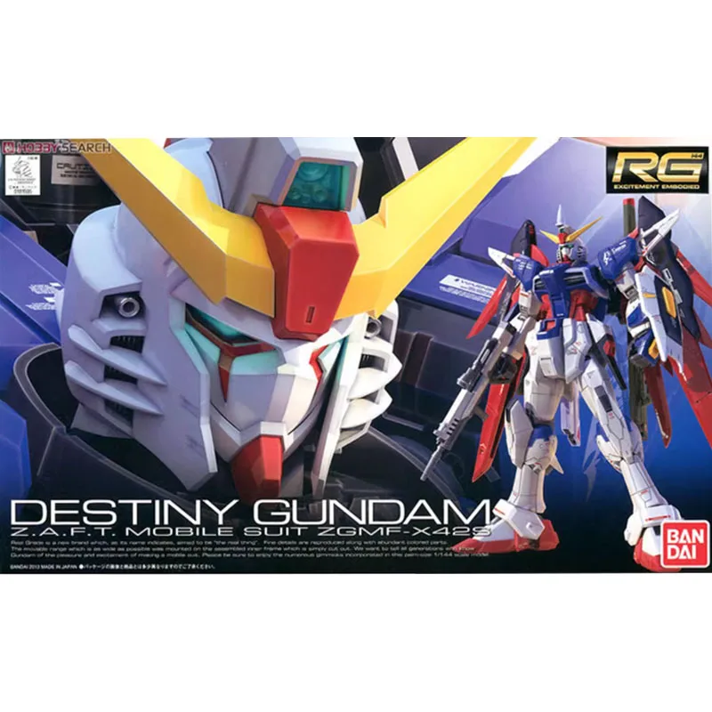 Bandai RG 1/144 DESTINY Gundam Anime Action Figure Assembly Decorative Collectible Model kit Toys Doll for Boys Gifts