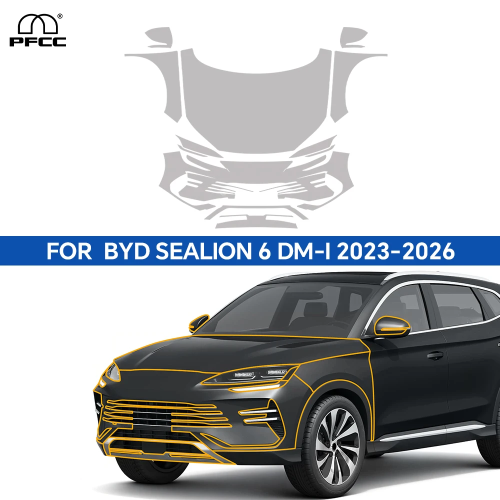 For BYD SEALION 6 DMI 2023-2026 TPU Film 9Mil Pre-cut Paint Protection Film Full Car PPF Invisible Cover Anti-scratch Repairable