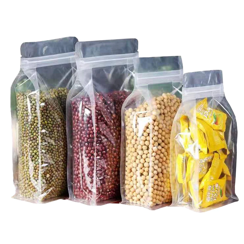 50Pcs/Lot Clear Plastic Zip Lock Stand Up Bag Self Grip Seal Tear Notch Doypack Food Snack Candy Tea Storage Packing Pouches