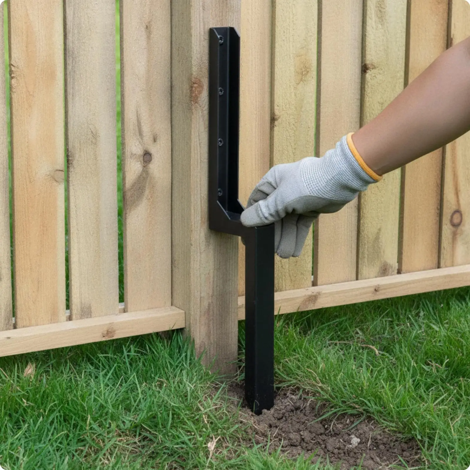 Reinforced Fence Post Repair Stake Fence Post Repair Stake with Mounting Holes, Heavy-Duty, for Backyard Repairs
