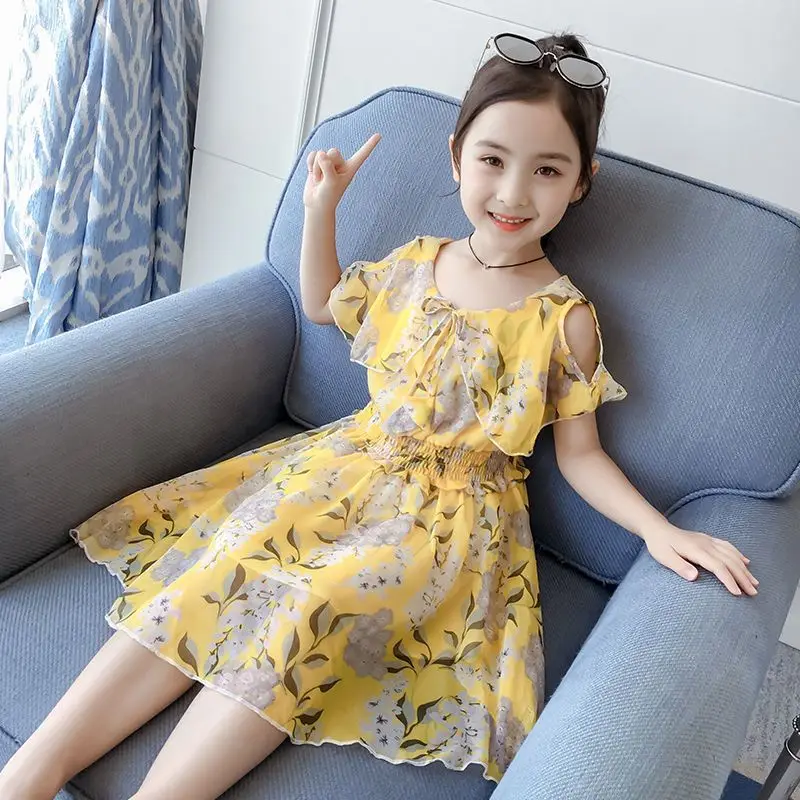 

Baby Girls Dress Summer Chiffon Elegant Princess Dresses for Girls Flowers Dress Birthday Party Kids Clothes 3 4 6 8 9 10 Years
