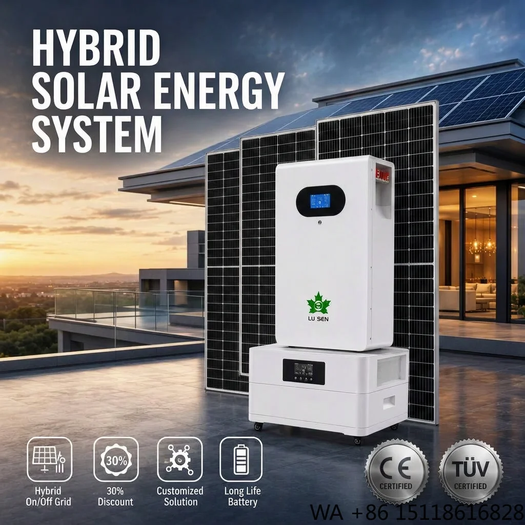 LU SEN Home Hybrid Solar System Lifepo4 Battery Storage Inverter Monocrystalline Silicon MPPT Off-Grid OEM/ODM