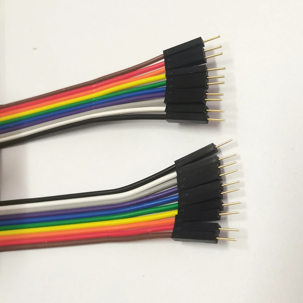 10P Regenbogen-Jumper-Verlängerungskabel, 2,54 mm Rastermaß, Stecker auf Stecker, Stecker auf Buchse, Buchse auf Buchse, Draht für Breadboard DIY, 0,2, 0,3 m, 0,5 m, 1 m – Detail 10