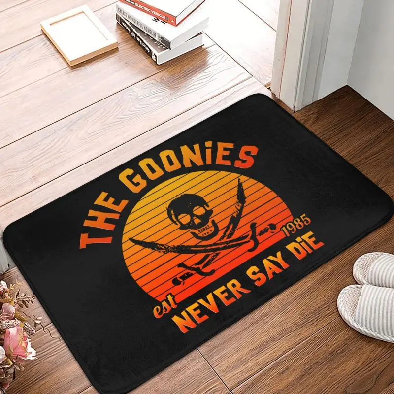 The Goonies Never Say Die Front Door Mat Indoor Quick Dry Sloth Chunk Fratelli Skull Pirate Doormat Floor Entrance Rug Carpet