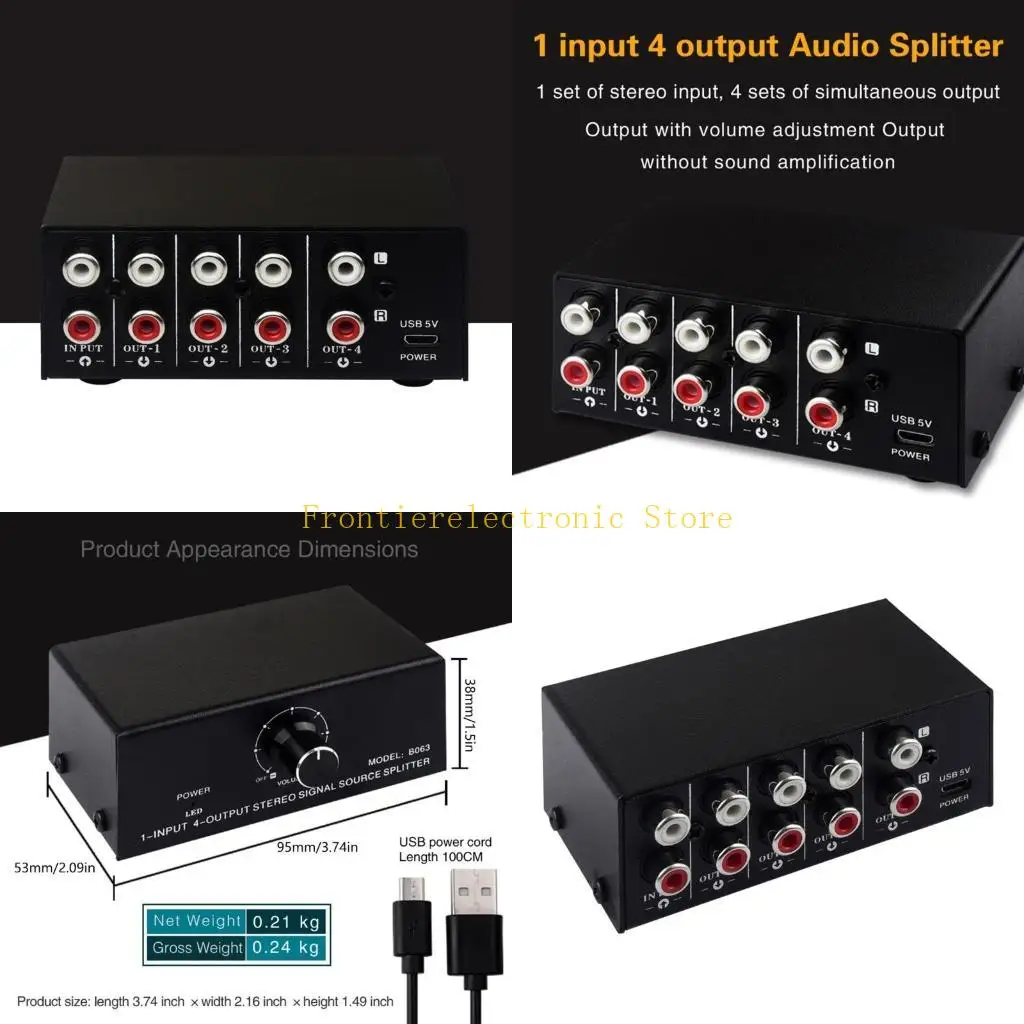 

G8DB Переключатель выбора звукового сигнала с несколькими выходами, 1 вход, 4 выхода, распределитель переключения без потерь