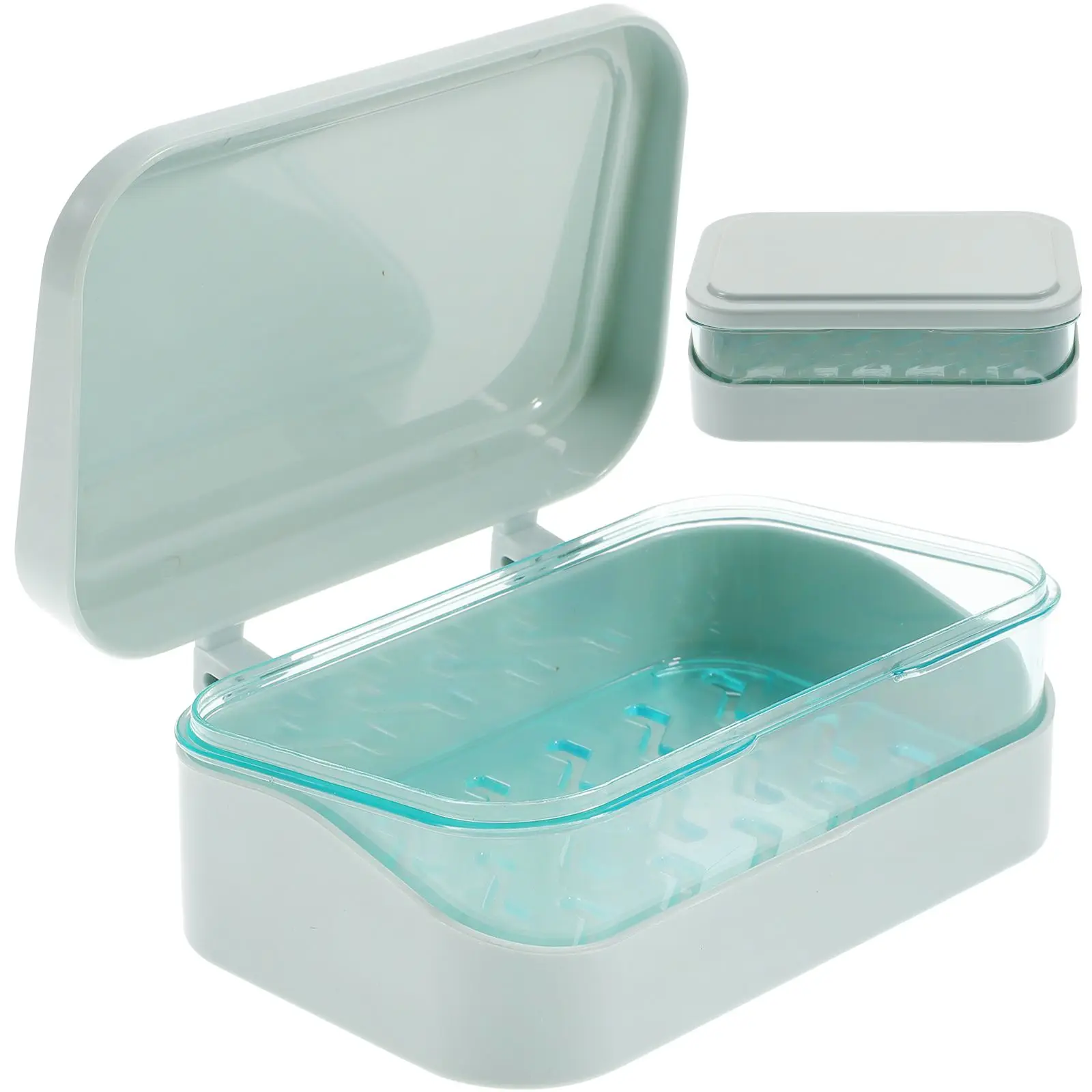

Soap Holder Bathroom Kitchen Blue Color Container Portable Bar Soap Box Saver Drainage Design Hygiene Gift Idea