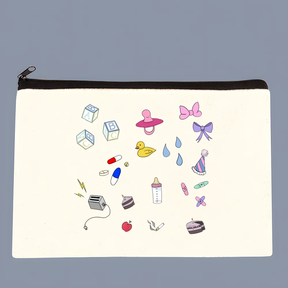 ميلاني مارتينيز بوابات المغني الموسيقى التسامي فارغة قماش حقائب مكياج سستة الحقيبة مقلمة أكياس الحرفية فارغة مستحضرات التجميل